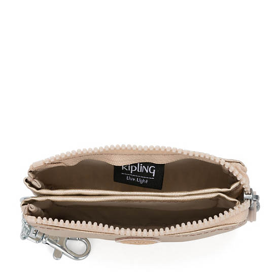 Kipling Creativity Mini Metallic Pouch Keychain Tassen Goud Beige | BE 2100RV